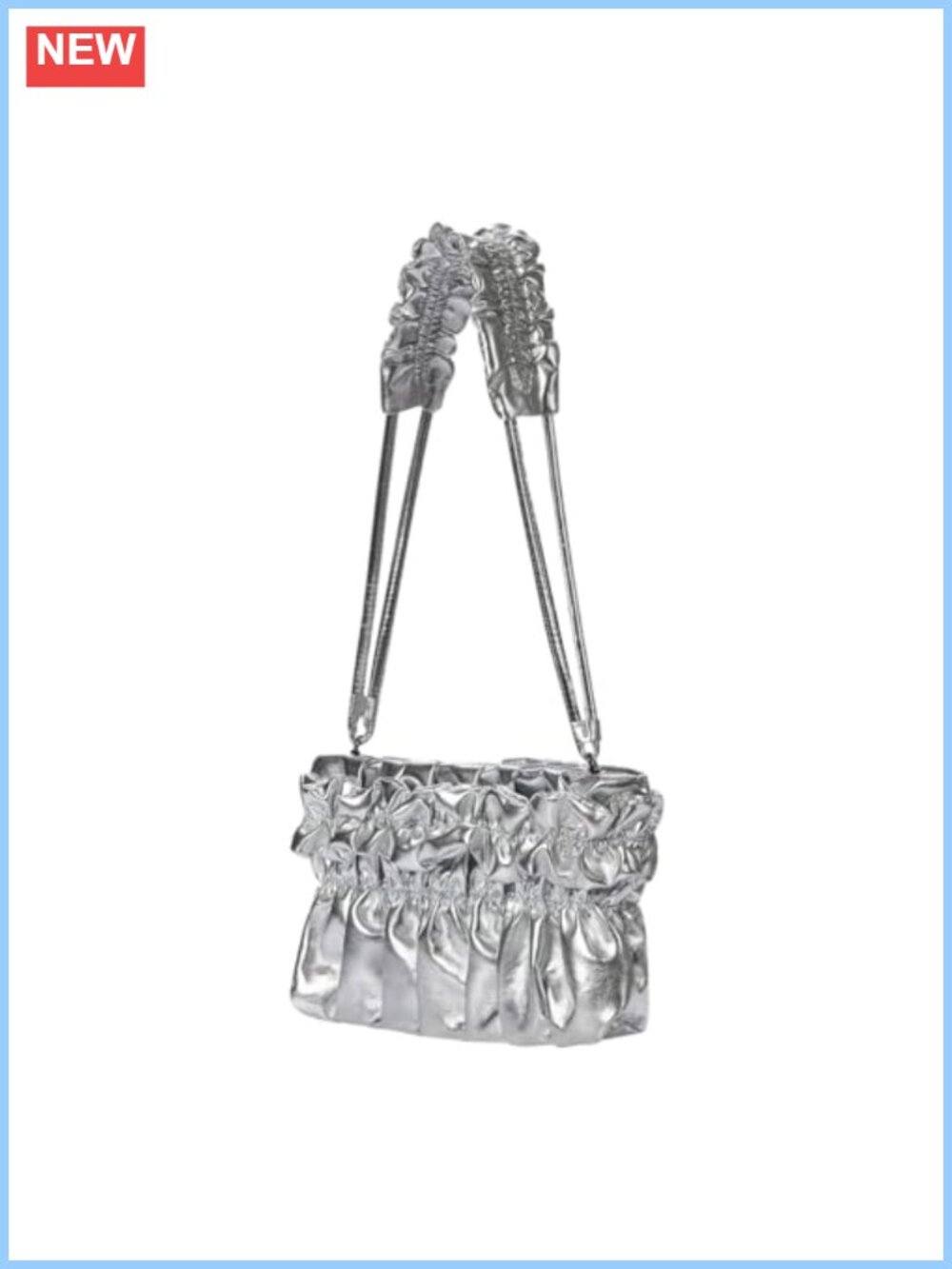 PU Leather Ruched Mini Handbag Crossbody Tote with Top Handle